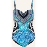 Blaue Elegante Marc & André Bandeau Badeanzüge aus Polyamid für Damen Größe L 