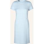 Hellblaue Marc Aurel Mini Stretchkleider mit Reißverschluss aus Tweed für Damen Größe S für den für den Sommer 