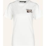 Weiße Marc Aurel T-Shirts mit Strass aus Jersey für Damen Größe L 