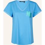 Blaue Marc Aurel V-Ausschnitt T-Shirts aus Frottee für Damen Größe XS 