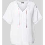 Weiße Marc Cain V-Ausschnitt Blusenshirts & Schlusen aus Baumwolle für Damen Größe M 