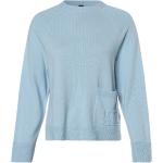 Reduzierte Hellblaue Marc Cain Collections Rundhals-Ausschnitt Kaschmir-Pullover aus Wolle für Damen Größe L 