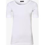 Weiße Marc Cain Rundhals-Ausschnitt T-Shirts aus Baumwollmischung für Damen Größe L 