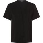 Schwarze Unifarbene Kurzärmelige Marc Cain V-Ausschnitt Hemdblusen aus Polyester für Damen für den für den Sommer 