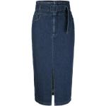 Indigofarbene Marc Cain Maxi Lange Jeansröcke mit Reißverschluss aus Denim für Damen Größe S 