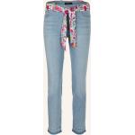 Hellblaue Blumenmuster Marc Cain Skinny Jeans mit Fransen aus Baumwolle für Damen Größe S 