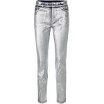 Silberne Marc Cain Bio Skinny Jeans mit Reißverschluss aus Denim für Damen Größe S 