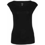 Schwarze Kurzärmelige Marc Cain Rundhals-Ausschnitt T-Shirts aus Baumwolle für Damen Größe XS 1-teilig 