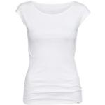 Weiße Kurzärmelige Marc Cain Rundhals-Ausschnitt T-Shirts aus Baumwolle für Damen 1-teilig 