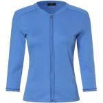 Blaue Unifarbene Marc Cain Rundhals-Ausschnitt Damencardigans & Damenstrickjacken mit Reißverschluss aus Baumwolle Größe M 
