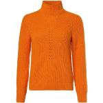 Orange Unifarbene Langärmelige Marc Cain Stehkragen Kaschmir-Pullover aus Polyamid Handwäsche für Damen für den für den Herbst 