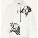 Weiße Blumenmuster 3/4-ärmelige Marc Cain Damensweatshirts aus Jersey Größe L 