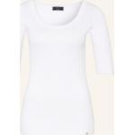 Weiße Marc Cain T-Shirts aus Baumwolle für Damen Größe L 