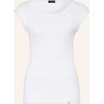 Weiße Marc Cain T-Shirts aus Baumwolle enganliegend für Damen Größe M 