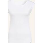 Weiße Marc Cain T-Shirts aus Baumwolle enganliegend für Damen Größe L 