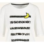 Cremefarbene Kurzärmelige Marc Cain Rundhals-Ausschnitt T-Shirts aus Baumwolle für Damen Größe M 