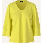 Gelbe 3/4-ärmelige Marc Cain Rundhals-Ausschnitt T-Shirts aus Baumwolle für Damen Größe S 