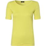 Zitronengelbe Halblangärmelige Marc Cain Rundhals-Ausschnitt T-Shirts aus Baumwolle für Damen Größe M 