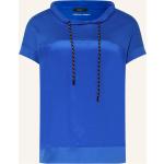 Royalblaue Marc Cain Stehkragen T-Shirts aus Jersey für Damen Größe S 