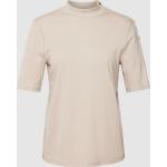 Taupefarbene Unifarbene Marc Cain T-Shirts aus Baumwolle für Damen Größe L 