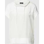 Offwhitefarbene Marc Cain T-Shirts aus Baumwollmischung mit Kapuze für Damen Größe S 