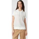 Offwhitefarbene Marc Cain T-Shirts aus Baumwollmischung mit Kapuze für Damen Größe S 