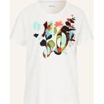 Reduzierte Blumenmuster Marc Cain T-Shirts mit Pailletten aus Baumwolle für Damen Größe S 