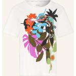 Reduzierte Blumenmuster Marc Cain T-Shirts mit Pailletten aus Baumwolle für Damen Größe M 