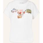 Weiße Marc Cain T-Shirts mit Pailletten aus Baumwolle für Damen Größe S 