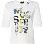 Weiße 3/4-ärmelige Marc Cain Rundhals-Ausschnitt T-Shirts aus Baumwolle für Damen Größe M 