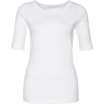 Weiße Halblangärmelige Marc Cain T-Shirts aus Jersey für Damen Größe S Große Größen 
