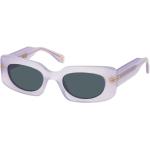 Lila Rechteckige Rechteckige Sonnenbrillen aus Kunststoff für Damen 