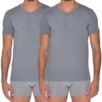 Reduzierte Graue Marc O'Polo Nachhaltige V-Ausschnitt T-Shirts aus Baumwolle für Herren Größe S 2-teilig 