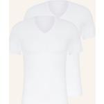 Weiße Kurzärmelige Marc O'Polo Nachhaltige V-Ausschnitt V-Shirts aus Baumwolle für Herren Übergrößen 2-teilig 