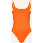 Orange Marc O'Polo Nachhaltige Badeanzüge mit hohem Beinausschnitt aus Polyamid ohne Bügel für Damen Größe S 