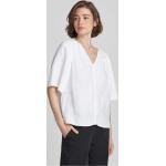 Weiße Unifarbene Marc O'Polo Nachhaltige V-Ausschnitt Blusenshirts & Schlusen aus Baumwolle für Damen Größe S 