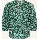 Reduzierte Hellblaue Marc O'Polo Nachhaltige V-Ausschnitt Blusenshirts & Schlusen aus Baumwolle für Damen Größe XS für den für den Sommer 
