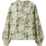 Grüne Blumenmuster Langärmelige Marc O'Polo Nachhaltige Blusenshirts & Schlusen aus Baumwolle für Damen Größe XS 