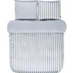 Graue Gestreifte Skandinavische Marc O'Polo Classic Stripe Nachhaltige Baumwollbettwäsche aus Baumwolle 155x220 für den für den Frühling 