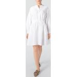 Reduzierte Weiße Unifarbene 3/4-ärmelige Marc O'Polo Nachhaltige Rundhals-Ausschnitt Sommerkleider mit Knopf aus Leinen für Damen Größe M 