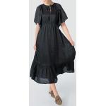 Reduzierte Schwarze Unifarbene Marc O'Polo Nachhaltige Sommerkleider mit Volants aus Baumwolle für Damen Größe XS 