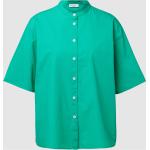Reduzierte Hellgrüne Kurzärmelige Marc O'Polo Nachhaltige Stehkragen Damenjeanshemden & Damenjeansblusen aus Baumwolle Größe XS 