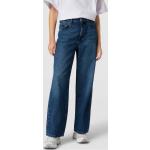 Blaue Marc O'Polo Nachhaltige Wide Leg Jeans & Relaxed Fit Jeans mit Reißverschluss aus Baumwolle für Damen Weite 29, Länge 30 