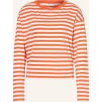 Orange Gestreifte Langärmelige Marc O'Polo Bio Nachhaltige Ringelshirts aus Baumwolle für Damen Größe XS 