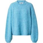 Reduzierte Blaue Melierte Langärmelige Marc O'Polo Nachhaltige Rundhals-Ausschnitt Rundhals-Pullover aus Polyamid für Damen Größe L 