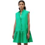 Grüne Unifarbene Casual Ärmellose Marc O'Polo Nachhaltige Stehkragen Sommerkleider aus Baumwolle für Damen Größe L für den für den Sommer 