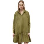 Grüne Unifarbene Casual Langärmelige Marc O'Polo Nachhaltige Sommerkleider aus Baumwolle mit Kapuze für Damen Größe L für den für den Sommer 