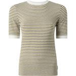 Reduzierte Olivgrüne Gestreifte Marc O'Polo Nachhaltige T-Shirts aus Baumwolle für Damen Größe L 