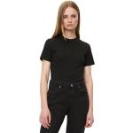 Schwarze Unifarbene Marc O'Polo Nachhaltige Rundhals-Ausschnitt T-Shirts für Damen Größe S 