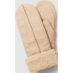Reduzierte Sandfarbene Unifarbene Marc O'Polo Nachhaltige Gefütterte Handschuhe aus Leder für Damen Größe M 